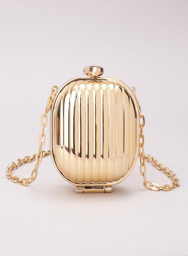 SALTY Golden Acrylic Mini Bag | Women’s Stylish Shoulder Handbag | Travel & Daily Use | Durable & Fashionable Purse | Lightweight Design Trendy Handbag - Image 3